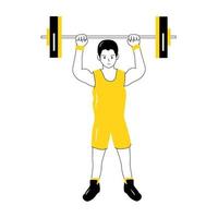 ilustración vectorial de levantamiento de pesas