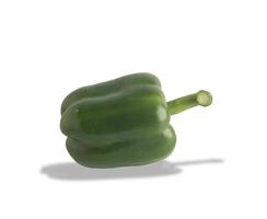 Fresh green sweet pepper Placed on a white background.