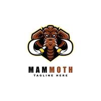 vector de diseño de logotipo de mascota mamut con ilustración moderna.
