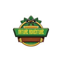 naturaleza aventura emblema vector logo.