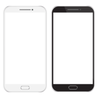 novo estilo moderno de telefone inteligente móvel preto realista isolado no fundo branco.