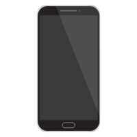 novo estilo moderno de telefone inteligente móvel preto realista isolado no fundo branco. png