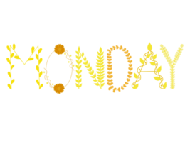 leaf letter design.Days of the week. Monday. Hand drawn of week. Collection. png