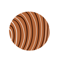 ilustración de chocolate.bola de chocolate sobre un fondo blanco. postre. dibujado a mano. ilustración. png