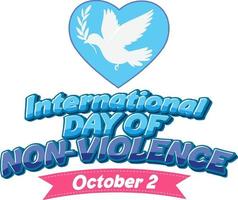 International day of non violence poster vector