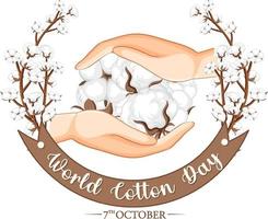 World Cotton Day Banner Template vector