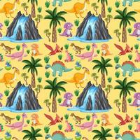 Cute dinosaur seamless pattern vector