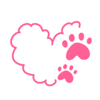 Pink Paw Heart png