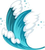 Isolated ocean waves in cartoon style vector