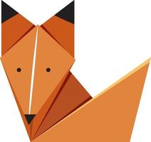 Simple fox origami on white background vector