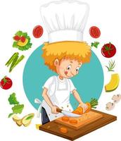 Chef man cartoon character vector