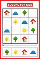 sudoku para niños paisaje vector