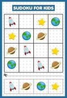 Sudoku for kids Planet vector