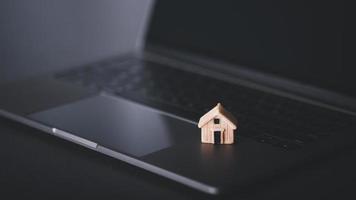 A simulated house on a laptop computer. photo