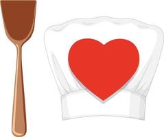 Chef hat with heart vector