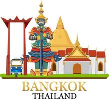 Bangkok Thailand Landmark Logo Banner vector