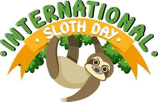 International sloth day banner concept vector