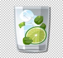 Cóctel de gin tonic en vaso vector