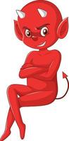 Devil cartoon character on white background vector