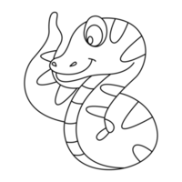 disegno del fumetto di vettore del profilo del serpente su sfondo trasparente