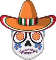 Mexican skull isolated on white background vector