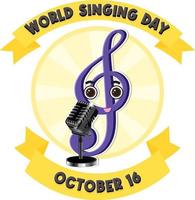 World Singing Day Banner vector