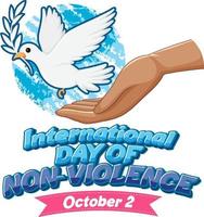 International day of non violence poster vector