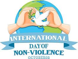 International Day of Non-Violence Poster Design vector