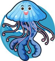 Jellyfish in cartoon style vector