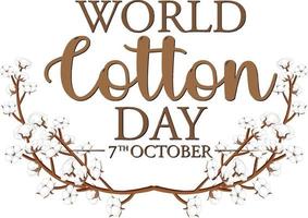 World Cotton Day Banner Template vector