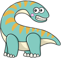 schattig stripfiguur dinosaurus png