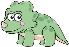 schattig stripfiguur dinosaurus png