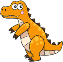 lindo personaje de dinosaurio de dibujos animados