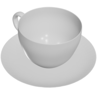 white coffee mug cappuccino cup png 3D illustration