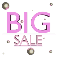 text big sale PNG 3d illustration