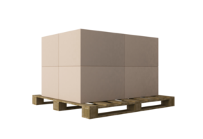 3D-rendering afbeelding van dozen op houten pallet png