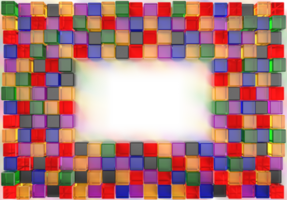 Immagine di rendering 3D di vetro cubico colorato png