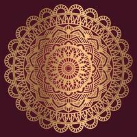 vector de mandala de lujo con fondo de estilo dorado