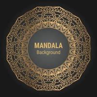 Luxury mandala vector with golden style background