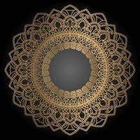 Luxury ornamental mandala design in golden color arabesque pattern background vector