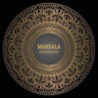 Luxury ornamental mandala design in golden color arabesque pattern background vector