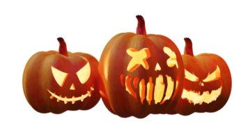 composición de calabazas elemento de diseño de halloween png