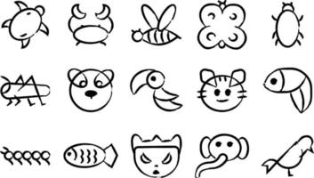 Cute baby animal icon vector