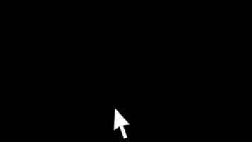 símbolo animado do cursor de seta. animação de um ponteiro de computador com um clique. 4kanimated símbolo do cursor de seta. animação de um ponteiro de computador com um clique. 4k video