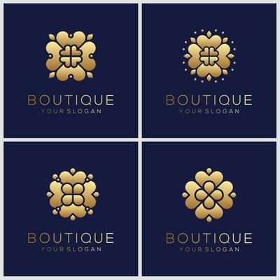 set of ornament logo design templates