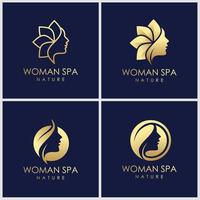 creative golden Beauty skin care logo design vector. spa therapy logo concept. vector