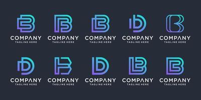 Set of creative letter B logo design inspiration. icons for business of luxury, elegant, simple. vector