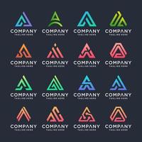 conjunto de letras creativas una plantilla de diseño de logotipo. iconos para negocios de lujo, elegantes, simples. vector
