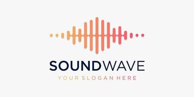symbol sound wave with pulse. music player element. logo template electronic music, equalizer, store, DJ music, nightclub, disco. audio wave logo concept, multimedia technology themed, abstract shape. vector