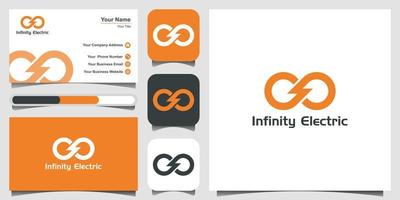 elemento de diseño del logotipo de energía infinita. diseño de logotipo, icono y tarjeta de visita vector